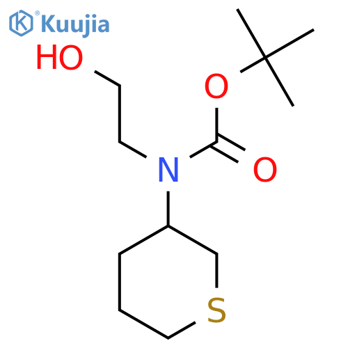 tert-butyl N-(2-hydroxyethyl)-N-(thian-3-yl)carbamate structure