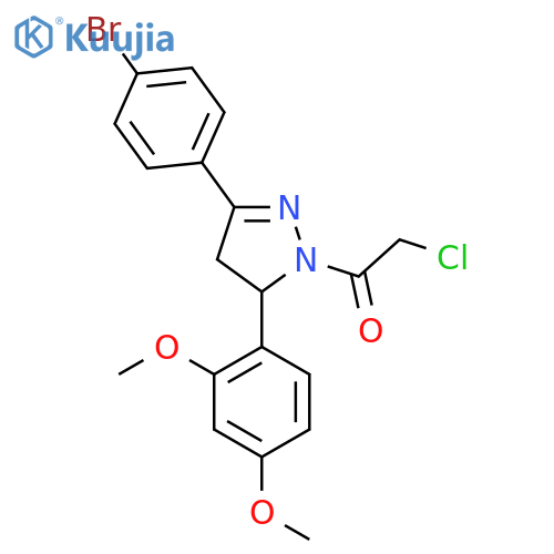 1-[3-(4-bromophenyl)-5-(2,4-dimethoxyphenyl)-4,5-dihydro-1H-pyrazol-1-yl]-2-chloroethan-1-one structure