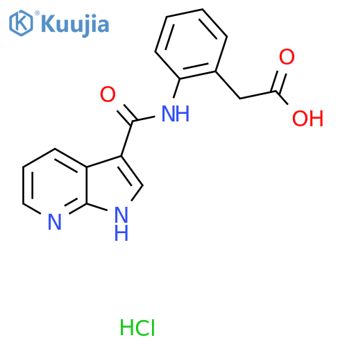 2-(2-{1H-pyrrolo2,3-bpyridine-3-amido}phenyl)acetic acid hydrochloride structure