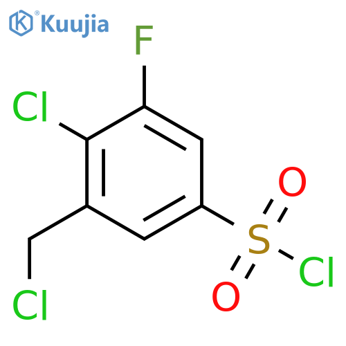 4-chloro-3-(chloromethyl)-5-fluorobenzene-1-sulfonyl chloride structure