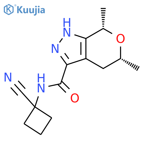 (5R,7S)-N-(1-Cyanocyclobutyl)-1,4,5,7-tetrahydro-5,7-dimethylpyrano[3,4-c]pyrazole-3-carboxamide structure