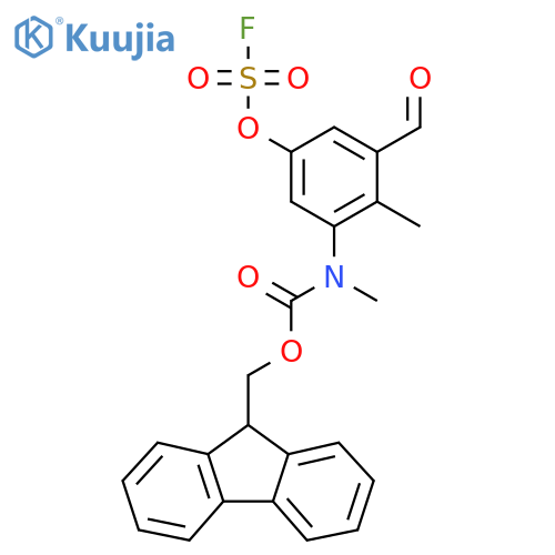 (9H-fluoren-9-yl)methyl N-{5-(fluorosulfonyl)oxy-3-formyl-2-methylphenyl}-N-methylcarbamate structure