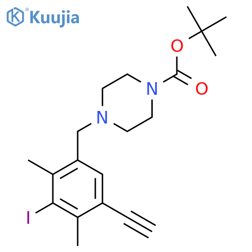 tert-butyl 4-(5-ethynyl-3-iodo-2,4-dimethylphenyl)methylpiperazine-1-carboxylate structure