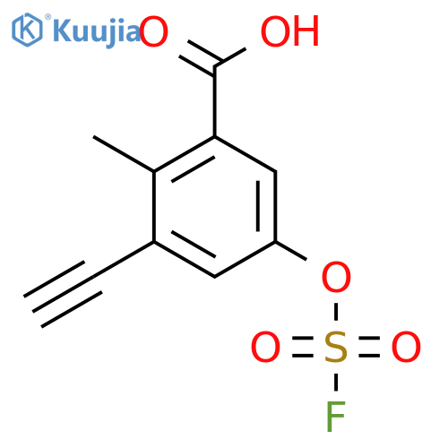 3-ethynyl-5-(fluorosulfonyl)oxy-2-methylbenzoic acid structure