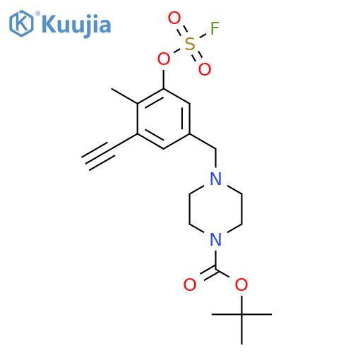 Tert-butyl 4-({3-ethynyl-5-[(fluorosulfonyl)oxy]-4-methylphenyl}methyl)piperazine-1-carboxylate structure