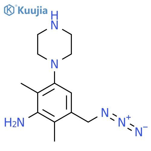 3-(Azidomethyl)-2,6-dimethyl-5-(piperazin-1-yl)aniline structure