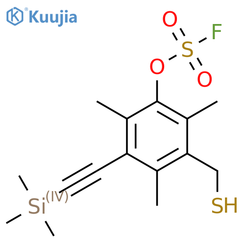 2,4,6-Trimethyl-3-(sulfanylmethyl)-5-[2-(trimethylsilyl)ethynyl]phenyl sulfurofluoridate structure