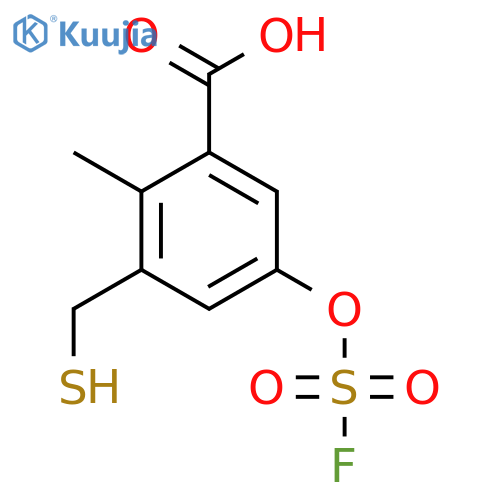 5-(fluorosulfonyl)oxy-2-methyl-3-(sulfanylmethyl)benzoic acid structure