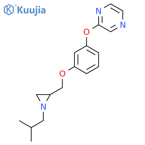 2-[3-[[1-(2-Methylpropyl)aziridin-2-yl]methoxy]phenoxy]pyrazine structure