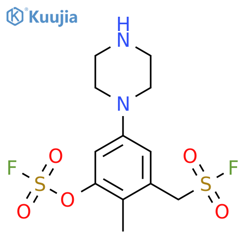 {3-[(Fluorosulfonyl)oxy]-2-methyl-5-(piperazin-1-yl)phenyl}methanesulfonyl fluoride structure