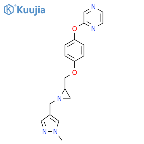 2-[4-[[1-[(1-Methylpyrazol-4-yl)methyl]aziridin-2-yl]methoxy]phenoxy]pyrazine structure