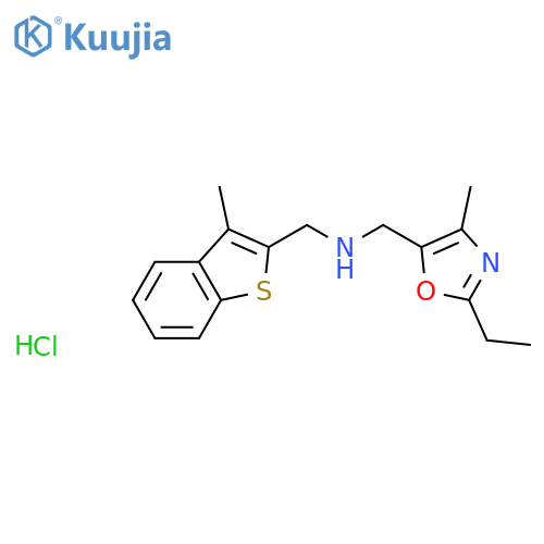 (2-ethyl-4-methyl-1,3-oxazol-5-yl)methyl(3-methyl-1-benzothiophen-2-yl)methylamine hydrochloride structure