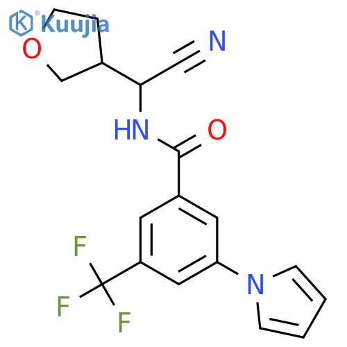 N-[cyano(oxolan-3-yl)methyl]-3-(1H-pyrrol-1-yl)-5-(trifluoromethyl)benzamide structure