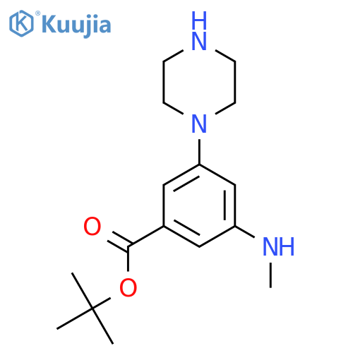 Tert-butyl 3-(methylamino)-5-(piperazin-1-yl)benzoate structure