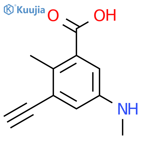 3-Ethynyl-2-methyl-5-(methylamino)benzoic acid structure