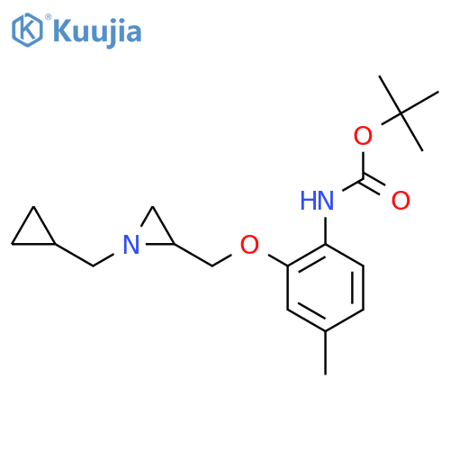 Tert-butyl N-[2-[[1-(cyclopropylmethyl)aziridin-2-yl]methoxy]-4-methylphenyl]carbamate structure