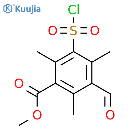 Methyl 3-(chlorosulfonyl)-5-formyl-2,4,6-trimethylbenzoate structure