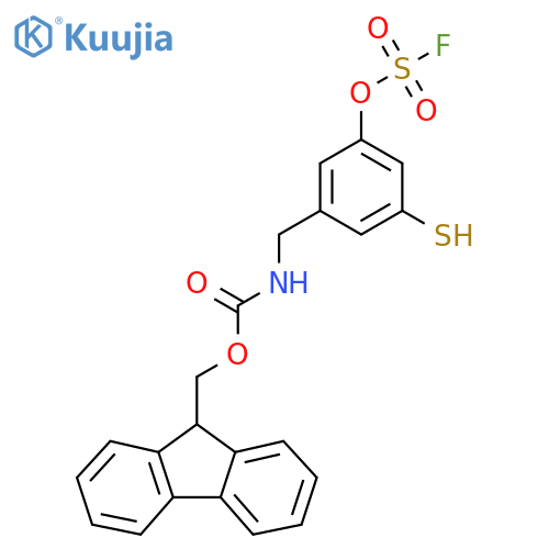 (9H-fluoren-9-yl)methyl N-({3-(fluorosulfonyl)oxy-5-sulfanylphenyl}methyl)carbamate structure