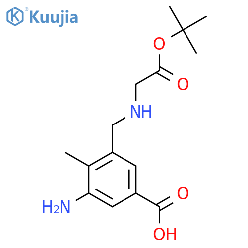 3-amino-5-({2-(tert-butoxy)-2-oxoethylamino}methyl)-4-methylbenzoic acid structure