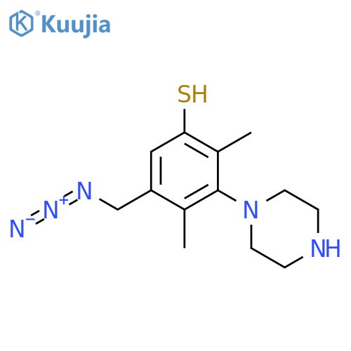 5-(Azidomethyl)-2,4-dimethyl-3-(piperazin-1-yl)benzene-1-thiol structure