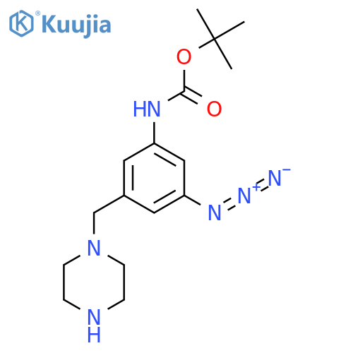 tert-butyl N-{3-azido-5-(piperazin-1-yl)methylphenyl}carbamate structure