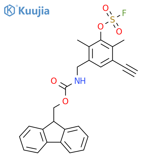 (9H-fluoren-9-yl)methyl N-({5-ethynyl-3-(fluorosulfonyl)oxy-2,4-dimethylphenyl}methyl)carbamate structure