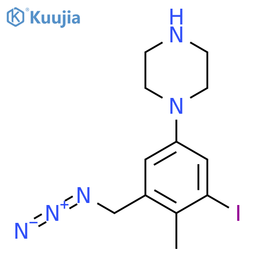 1-[3-(Azidomethyl)-5-iodo-4-methylphenyl]piperazine structure