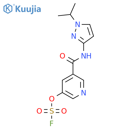 3-Fluorosulfonyloxy-5-[(1-propan-2-ylpyrazol-3-yl)carbamoyl]pyridine structure