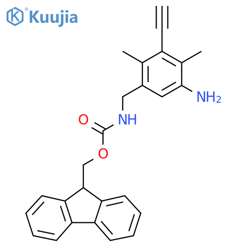 (9H-fluoren-9-yl)methyl N-(5-amino-3-ethynyl-2,4-dimethylphenyl)methylcarbamate structure