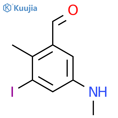 3-Iodo-2-methyl-5-(methylamino)benzaldehyde structure