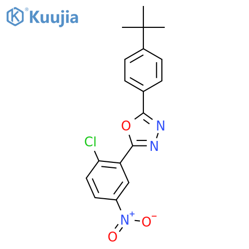 2-(2-chloro-5-nitrophenyl)-5-[4-(2-methyl-2-propanyl)phenyl]-1,3, 4-oxadiazole structure