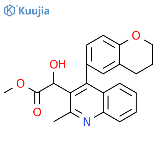 3-Quinolineacetic acid, 4-(3,4-dihydro-2H-1-benzopyran-6-yl)-α-hydroxy-2-methyl-, methyl ester structure