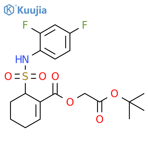 1-Cyclohexene-1-carboxylic acid,6-[[(2,4-difluorophenyl)amino]sulfonyl]-,2-(1,1-dimethylethoxy)-2-oxoethyl ester structure