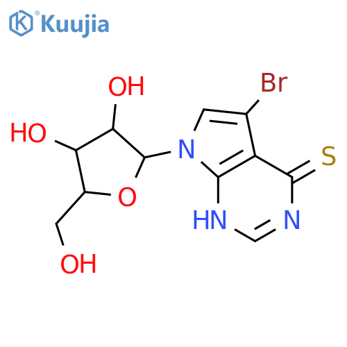 4H-Pyrrolo[2,3-d]pyrimidine-4-thione,5-bromo-1,7-dihydro-7-b-D-ribofuranosyl- (9CI) structure