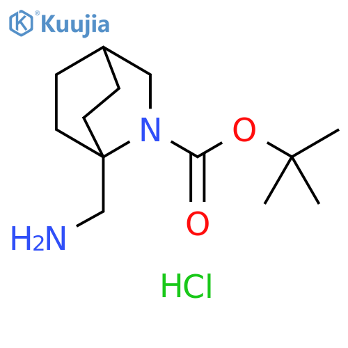 tert-butyl 1-(aminomethyl)-2-azabicyclo2.2.2octane-2-carboxylate hydrochloride structure