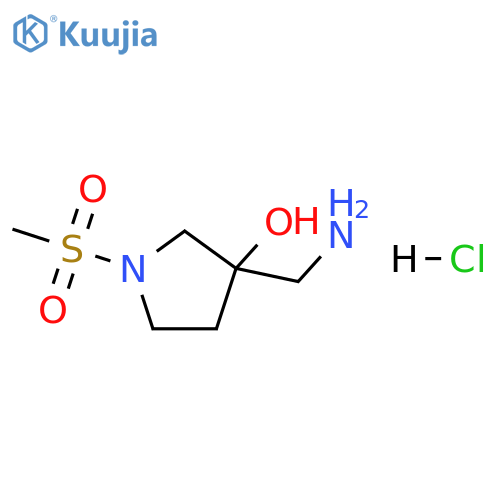 3-Pyrrolidinol, 3-(aminomethyl)-1-(methylsulfonyl)-, hydrochloride (1:1) structure