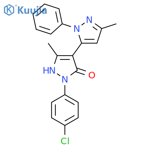 1-(4-CHLOROPHENYL)-1'-PHENYL-3,3'-DIMETHYL-5-HYDROXY[4,5']-BIPYRAZOL structure