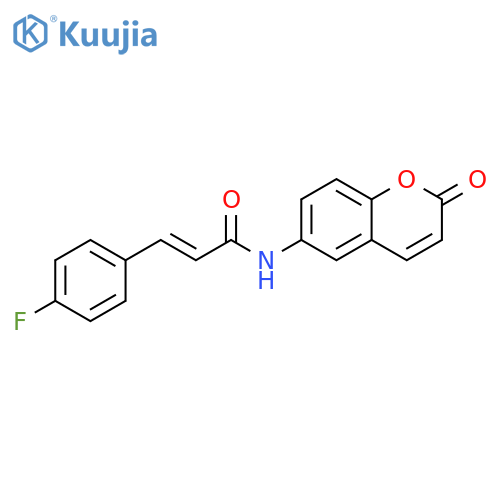 2-Propenamide, 3-(4-fluorophenyl)-N-(2-oxo-2H-1-benzopyran-6-yl)-, (2E)- structure