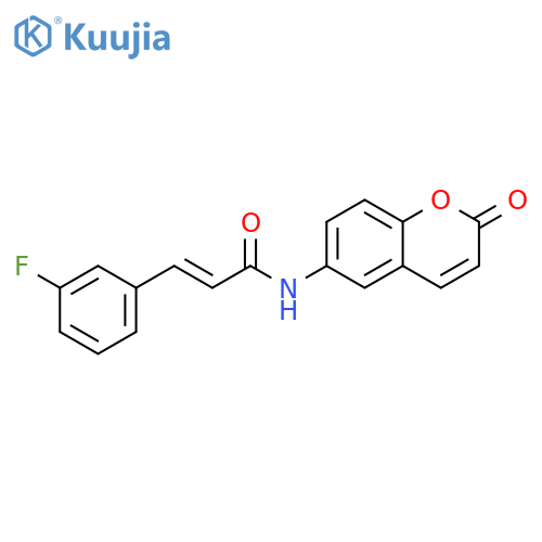 2-Propenamide, 3-(3-fluorophenyl)-N-(2-oxo-2H-1-benzopyran-6-yl)-, (2E)- structure