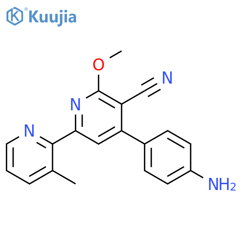 [2,2'-Bipyridine]-5-carbonitrile, 4-(4-aminophenyl)-6-methoxy-3'-methyl- structure
