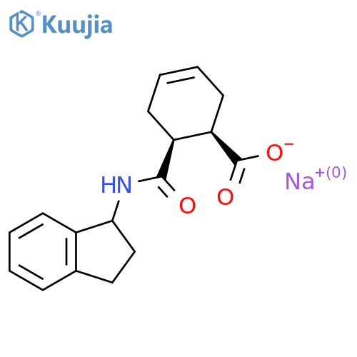rac-sodium (1R,6S)-6-(2,3-dihydro-1H-inden-1-yl)carbamoylcyclohex-3-ene-1-carboxylate, cis structure