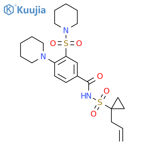 4-(piperidin-1-yl)-3-(piperidine-1-sulfonyl)-N-{[1-(prop-2-en-1-yl)cyclopropyl]sulfonyl}benzamide structure