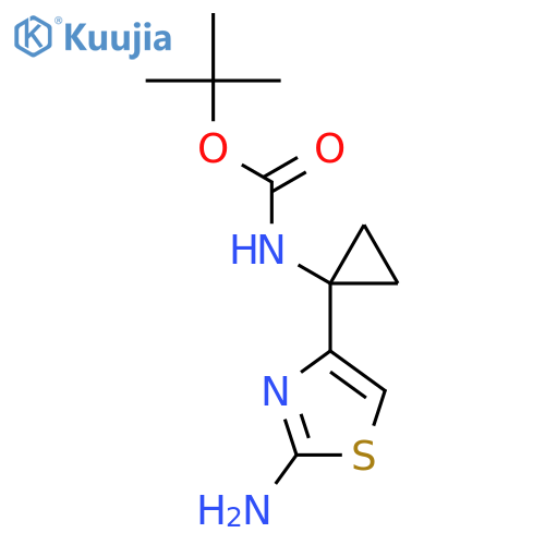 tert-butyl N-1-(2-amino-1,3-thiazol-4-yl)cyclopropylcarbamate structure