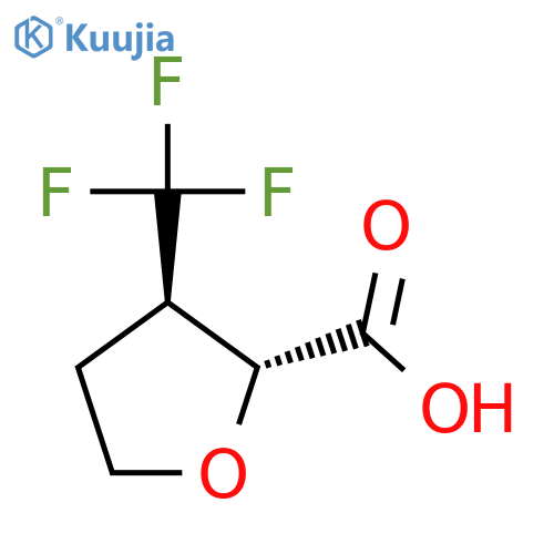 rac-(2R,3R)-3-(trifluoromethyl)oxolane-2-carboxylic acid, trans structure