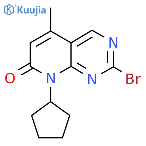 2-bromo-8-cyclopentyl-5-methyl-7H,8H-pyrido2,3-dpyrimidin-7-one structure