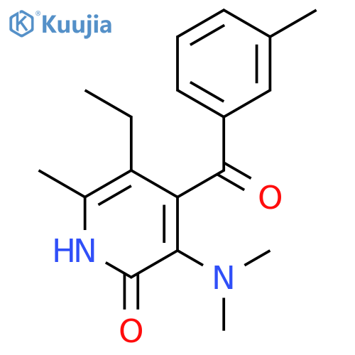 2(1H)-Pyridinone,3-(dimethylamino)-5-ethyl-6-methyl-4-(3-methylbenzoyl)- structure