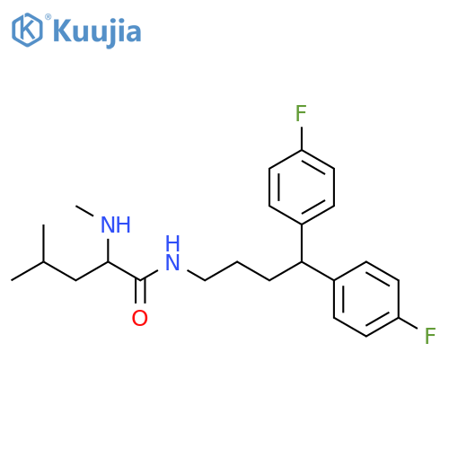 N-[4,4-Bis(4-fluorophenyl)butyl]-4-methyl-2-(methylamino)pentanamide structure
