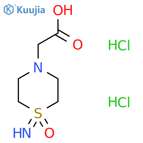 2-(1-imino-1-oxo-1lambda6-thiomorpholin-4-yl)acetic acid dihydrochloride structure