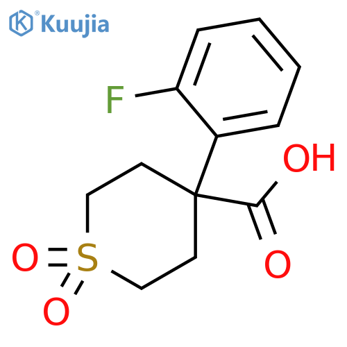 2H-Thiopyran-4-carboxylic acid, 4-(2-fluorophenyl)tetrahydro-, 1,1-dioxide structure