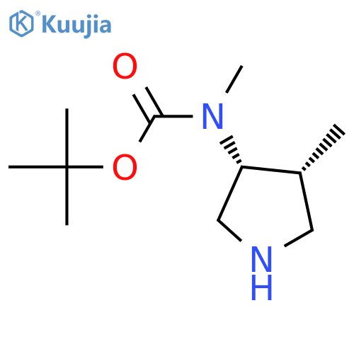 tert-butyl N-methyl-N-[(3R,4R)-4-methylpyrrolidin-3-yl]carbamate structure